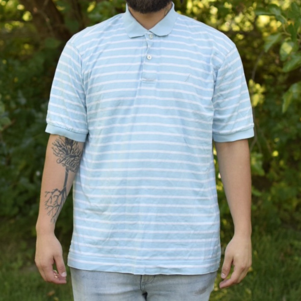❤️Blue Striped Nautica Polo: Sz Large